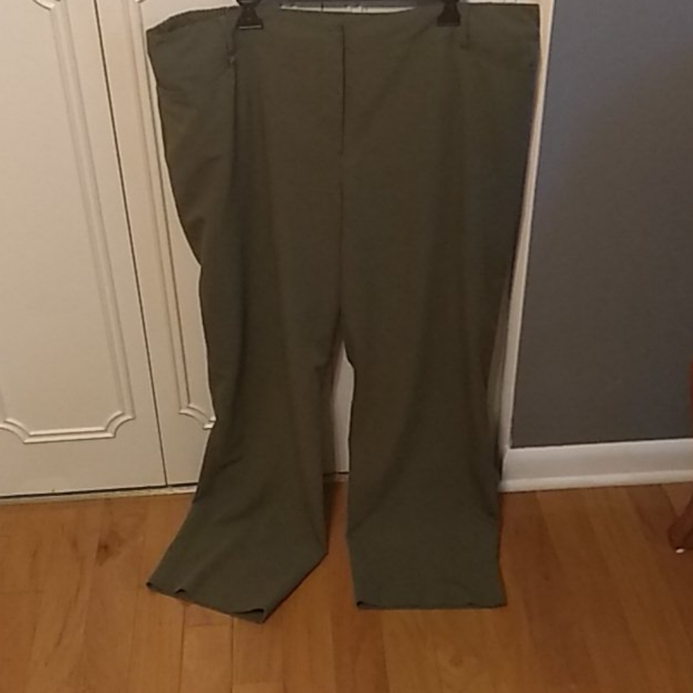22W olive green dress barn pants